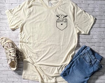 Goat in pocket T-shirt