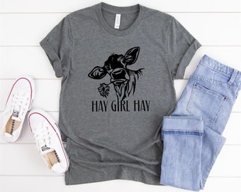 Hay girl hay  cow tshirt , funny  farm shirt