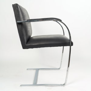 Pair of Brno Chairs by Knoll | Black Leather | Iconic Mies van der Rohe Design | Minimalist Modern Style