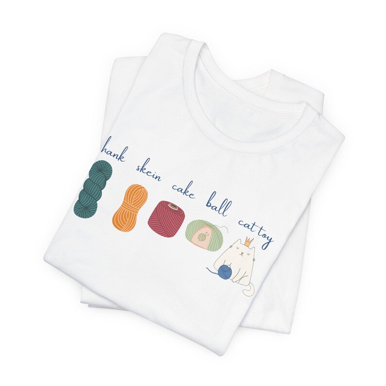 T-shirt amateurs de fil, T-shirt tricot, chemise chat drôle, artiste fibre T, T-shirt types de fils, T-shirt tricot humoristique, cadeau pour tricoteuse image 2