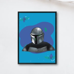 The Mandalorian | Fine Art Poster | Home Decor | Star Wars Gift | Star Wars Original Art Print | Digital Mandalorian Print | Mandalorian Art