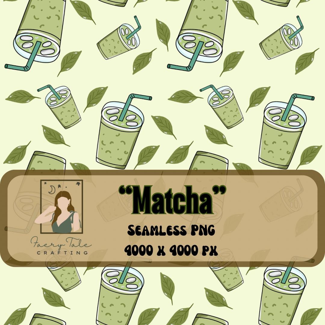 Matcha Design Pattern Matcha Seamless Pattern 300 DPI PNG Download for Digital Papers Vinyl ...
