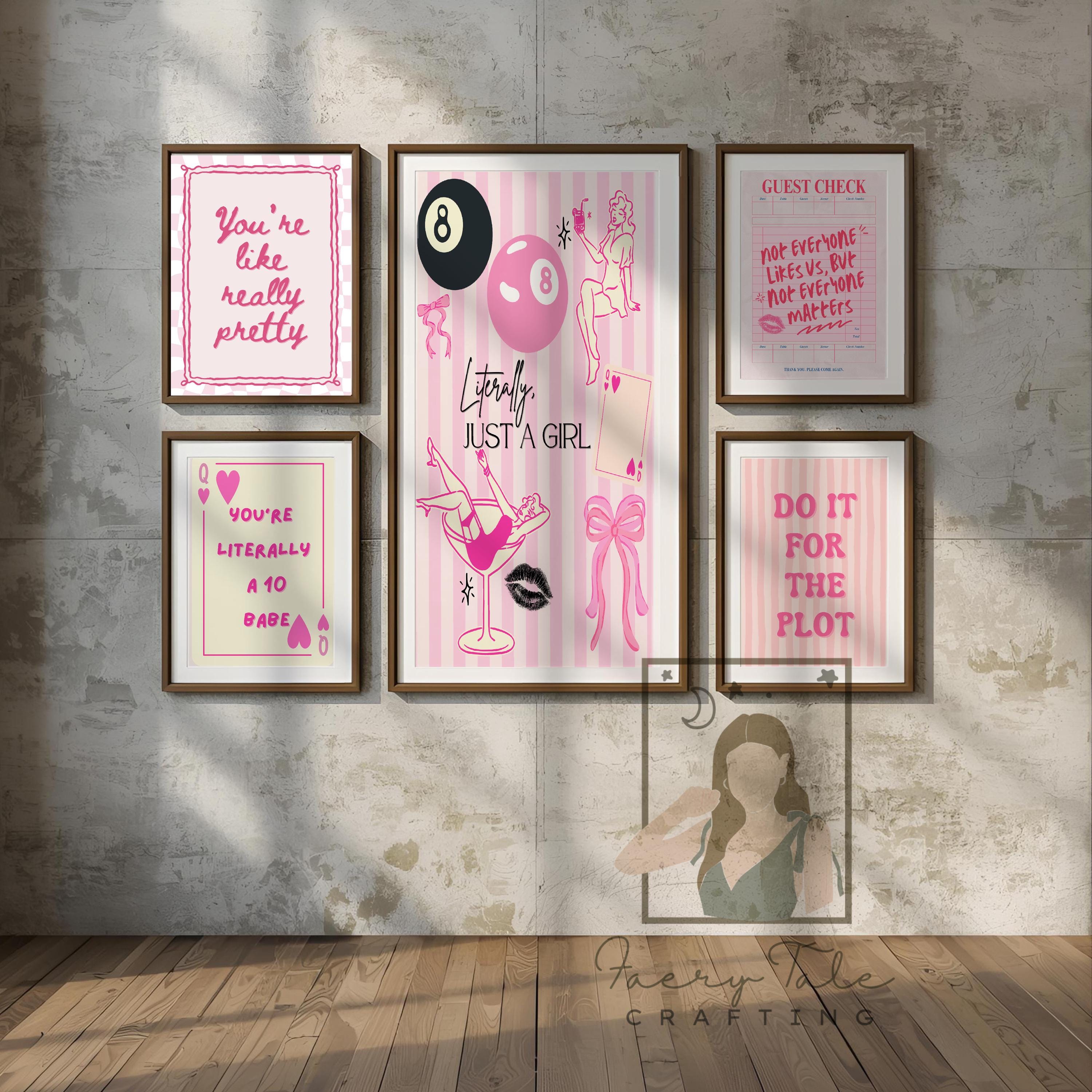 Blush Pink Giry Print Wall Art Set: Girly Dorm Decor (digital Download ...