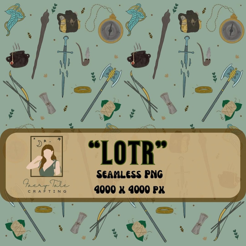 LOTR Seamless Pattern 300 DPI PNG Download for Digital Papers Vinyl ...