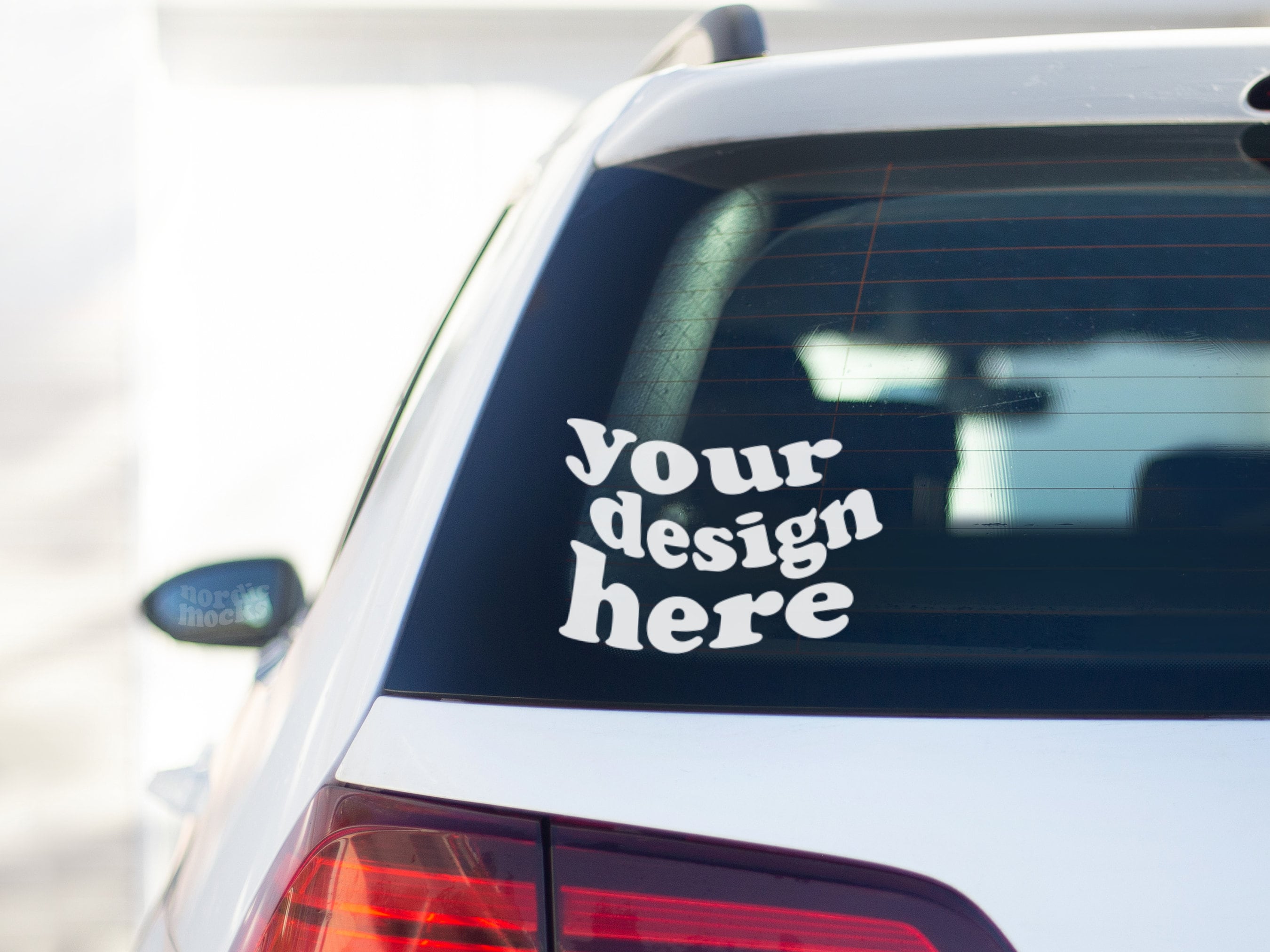 Car Decal Mockup of Back Window Stock Photo JPG / Car Sticker Etsy