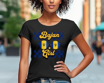 Bajan Girl Shirt, Barbados Flag Tee, B