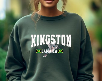 Kingston Jamaica Sweatshirt, Hummingbird Design, Island Vibes