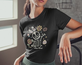 Skeleton Bunny Easter Shirt, Funny Spring Tee