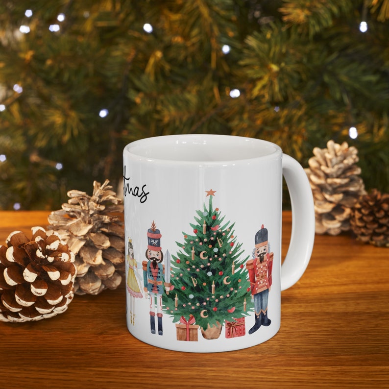Nutcracker Christmas Mug, Holiday Ceramic Mug Gift image 4