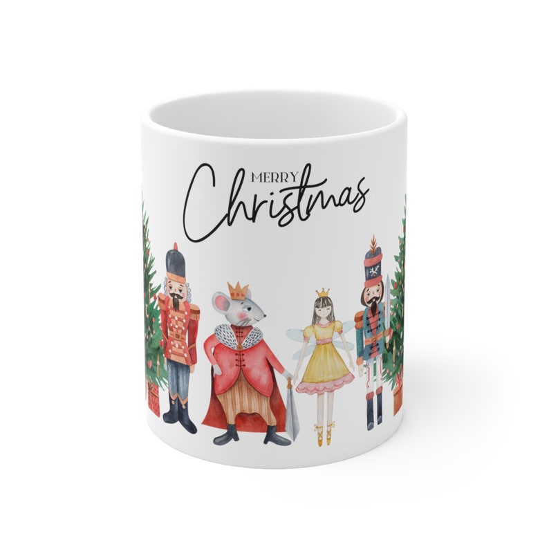 Nutcracker Christmas Mug, Holiday Ceramic Mug Gift image 2