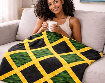 Jamaican Velveteen Plush Blanket 50×60, Caribbean Throw with Free Shipping