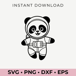 Astronautpanda SVG | Clipart ruimtedieren | Pandavectorbestand | Cricut-silhouet | DIY-knutselen | Digitale download