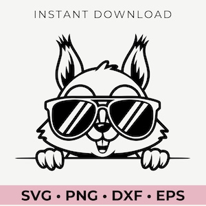 Écureuil furtif avec des lunettes de soleil, Svg écureuil, Clipart écureuil, écureuil Png, tête d'écureuil, Svg écureuil furtif, animaux avec des lunettes de soleil