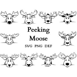 Moose Svg, Peeking Moose Svg Bundle