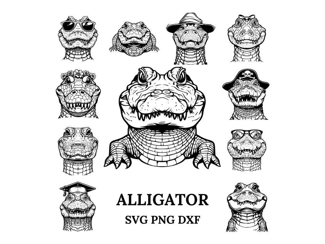 Alligator Svg Bundle , Alligator Svg , Alligator Png, Alligator Clipart ...