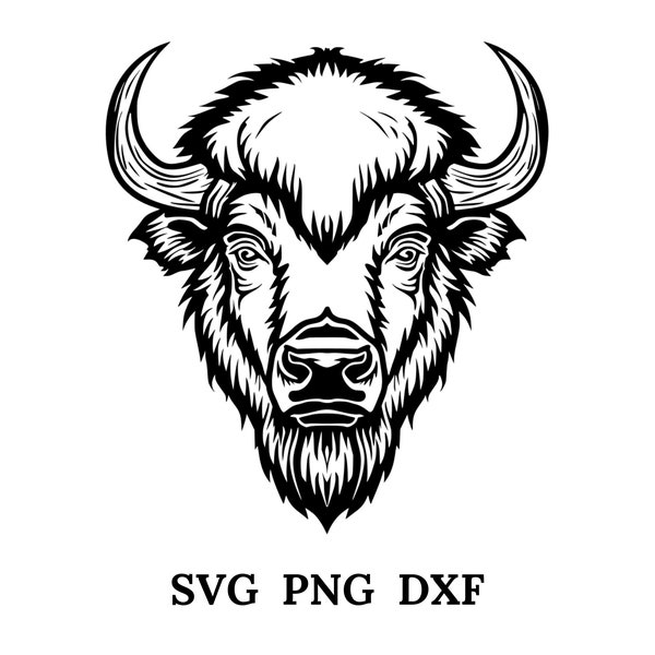 Bison Head , Bison Svg , Cut Files For Cricut , Laser Engraving Files