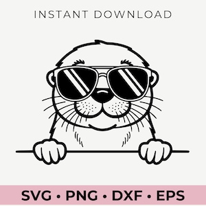 Spähen des Otter Mit Sonnenbrille, Otter-Svg, Otter Clipart, Otter-Png, Otter-Kopf, Spähen des Otter-Svg, Tiere Mit Sonnenbrille
