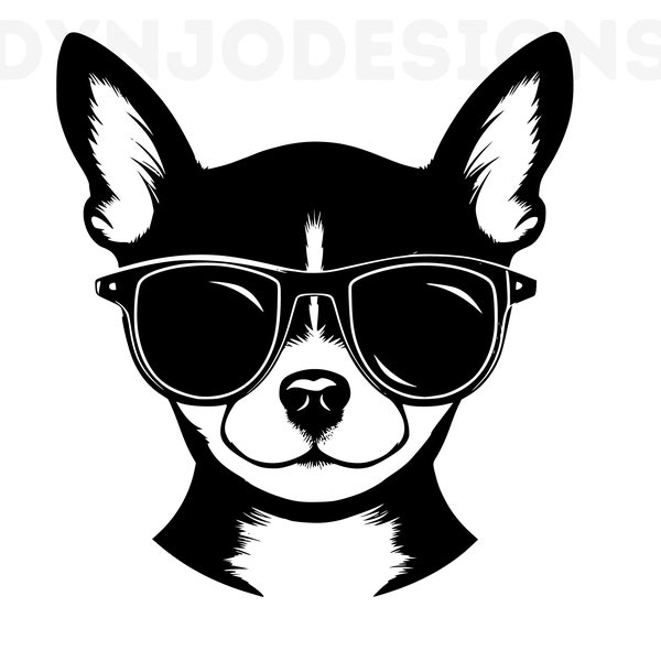 Dog With Sunglasses, Dog Svg, Chihuahua Svg, Chihuahua Clipart, Chihuahua Png, Chihuahua  Head, Chihuahua Cut Files For Cricut, Summer Svg