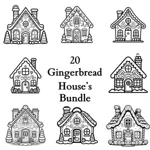 Gingerbread House Svg Bundle , Gingerbread Svg , Cut Files for Cricut And Laser Engraving , 20 Svg, Png, Dxf Files Combined in One Bundle