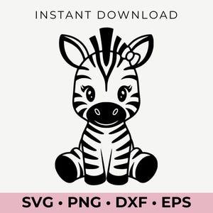 Entzückendes Baby Zebra SVG & PNG | Tier Clipart für Cricut, Sublimation, Babyparty Handwerk, Kinderzimmer Wandkunst, DIY Geschenke