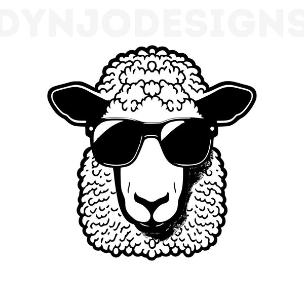 Moutons avec des lunettes de soleil, moutons Svg, modèles de t-shirts d'été