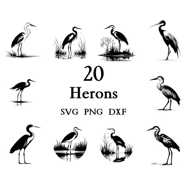 Heron Svg, Heron Bundle, Heron clipart, Heron png,  Heron Cut Files for Cricut,  Cute Heron, Baby Heron, Svg Bundle