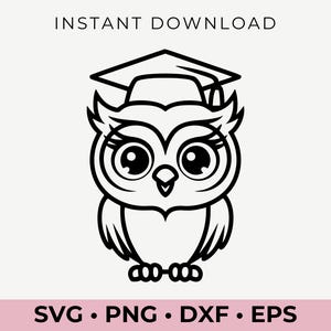 Abschluss Eule SVG | Schule Clipart | Abschluss-Kappe Digitale Datei