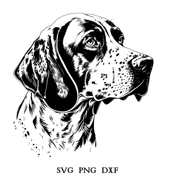 English Pointer Dog Head Svg , Dog Svg , Cut Files For Cricut , Laser Engraving Files