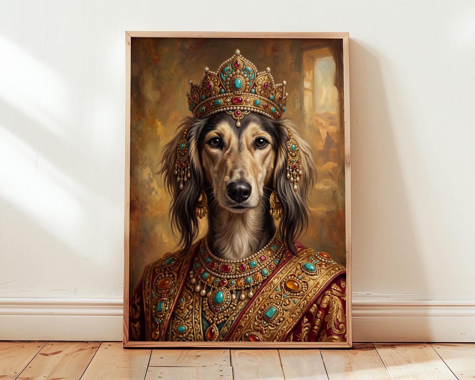Custom Royal Pet Portrait, Renaissance Dog Queen Painting, Regal Cat ...