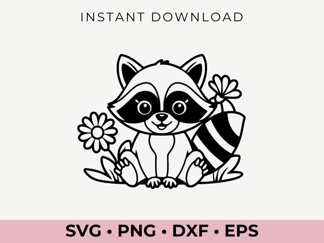 Spring Raccoon Pattern Spring Raccoon SVG | Cute Raccoon Clipart for Cricut, Adorable Forest ...