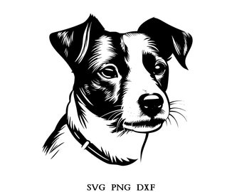 Jack Russel Head Svg , Dog Svg , Cut Files for Cricut And Laser Engraving , 1 Svg, Png, and Dxf File