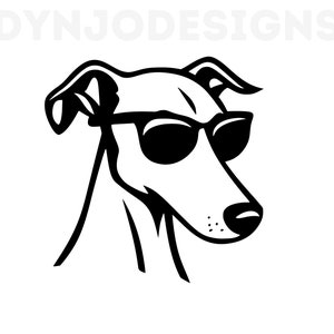 Dog With Sunglasses, Dog Svg, Greyhound Svg, Greyhound Clipart, Greyhound Png, Greyhound Head, Cut Files For Cricut , Summer Svg