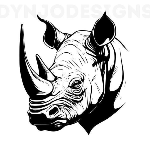 Rhino Head , Rhino Svg , Cut Files For Cricut , Laser Engraving Files