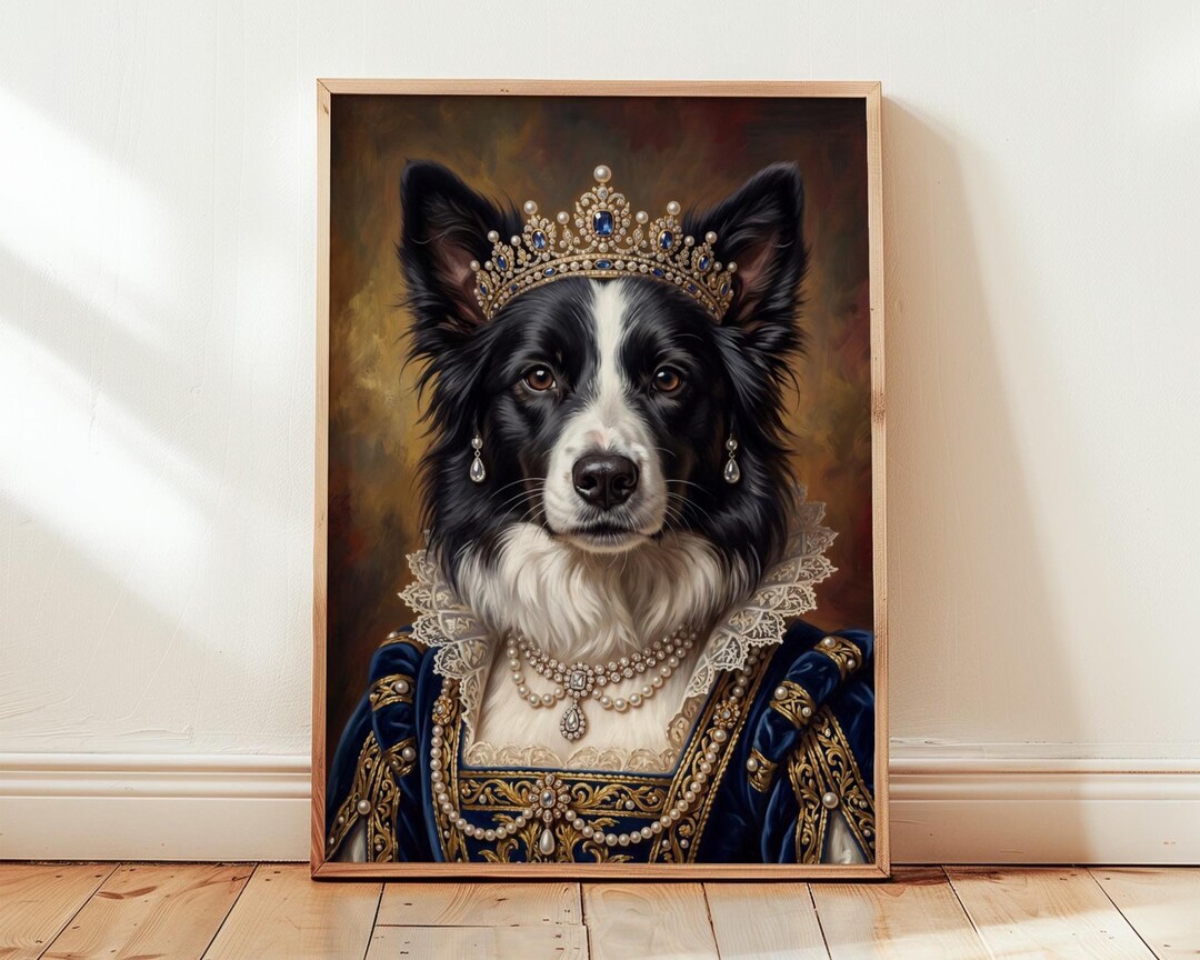 Custom Royal Pet Portrait, Renaissance Dog Queen Painting, Regal Cat ...
