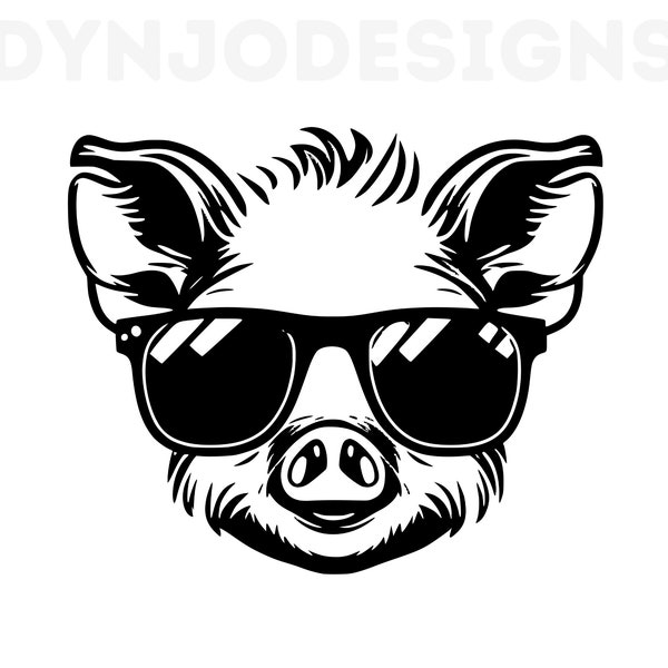 Pig With Sunglasses , Pig Svg ,Summer T-Shirt Designs