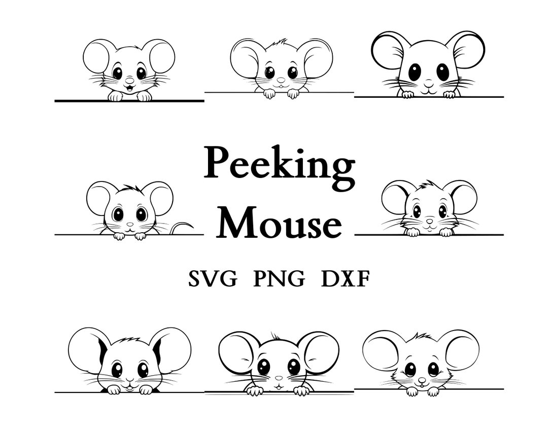 Ratón mirando, ratón svg, ratón svg paquete - Etsy España