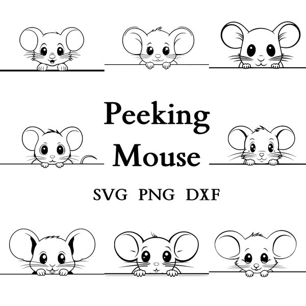 Peeking Mouse, Mouse Svg, Mouse Svg Bundle