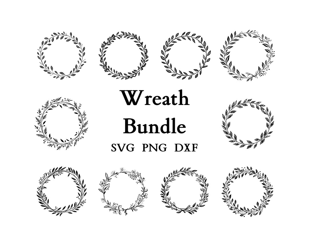 Wreath Svg Bundle Circle Svg Bundle Floral Wreath Svg Heart Laurel ...