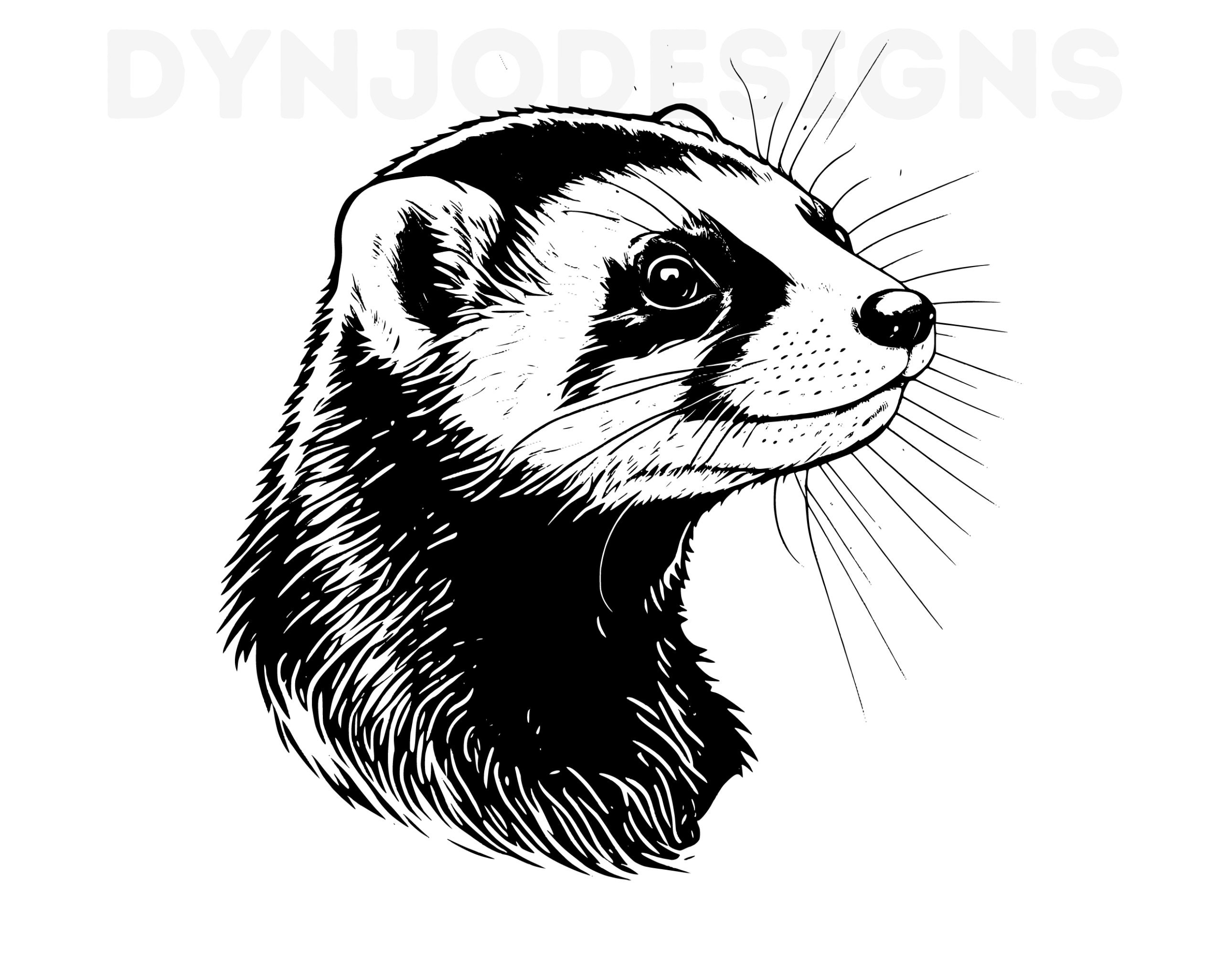 Ferret Svg Ferret Clipart Ferret Png Ferret Head Ferret Etsy UK
