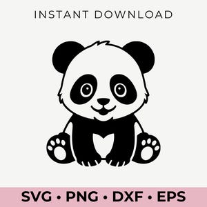 Schattige panda svg – Wildlife dieren clipart – digitale download – dierentuindier png dxf eps – Cricut en silhouet snijden bestand