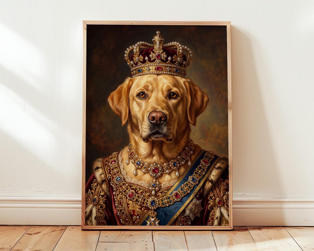 Custom Royal Pet Portrait, Renaissance Cat Queen Painting, Regal Dog ...