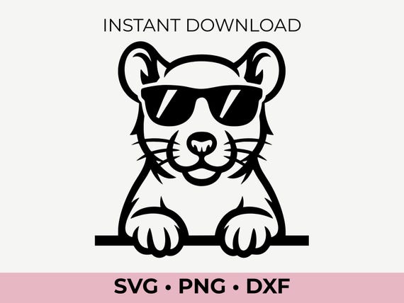 Peeking Rat SVG – Cool Rat With Sunglasses Clipart for Cricut and