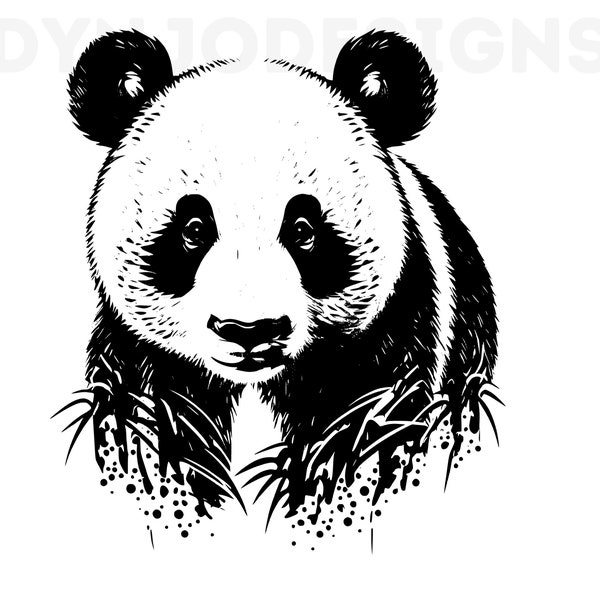 Panda Svg, Panda Clipart, Panda Png, Tête de Panda, Panda Couper des fichiers pour Cricut, Panda Silhouette, Silhouette d’animaux