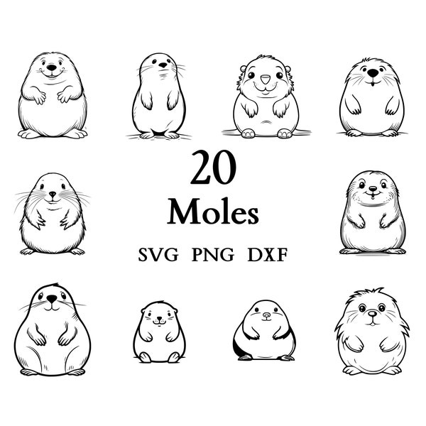 Mole Svg Bundle , Mole Svg , Cut Files for Cricut And Laser Engraving , 20 Svg, Png, and Dxf Files Combined in One Bundle!