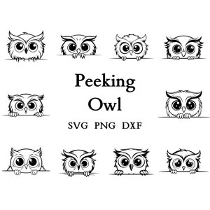 Peeking Owl, Owl Svg, Owl Svg Bundle