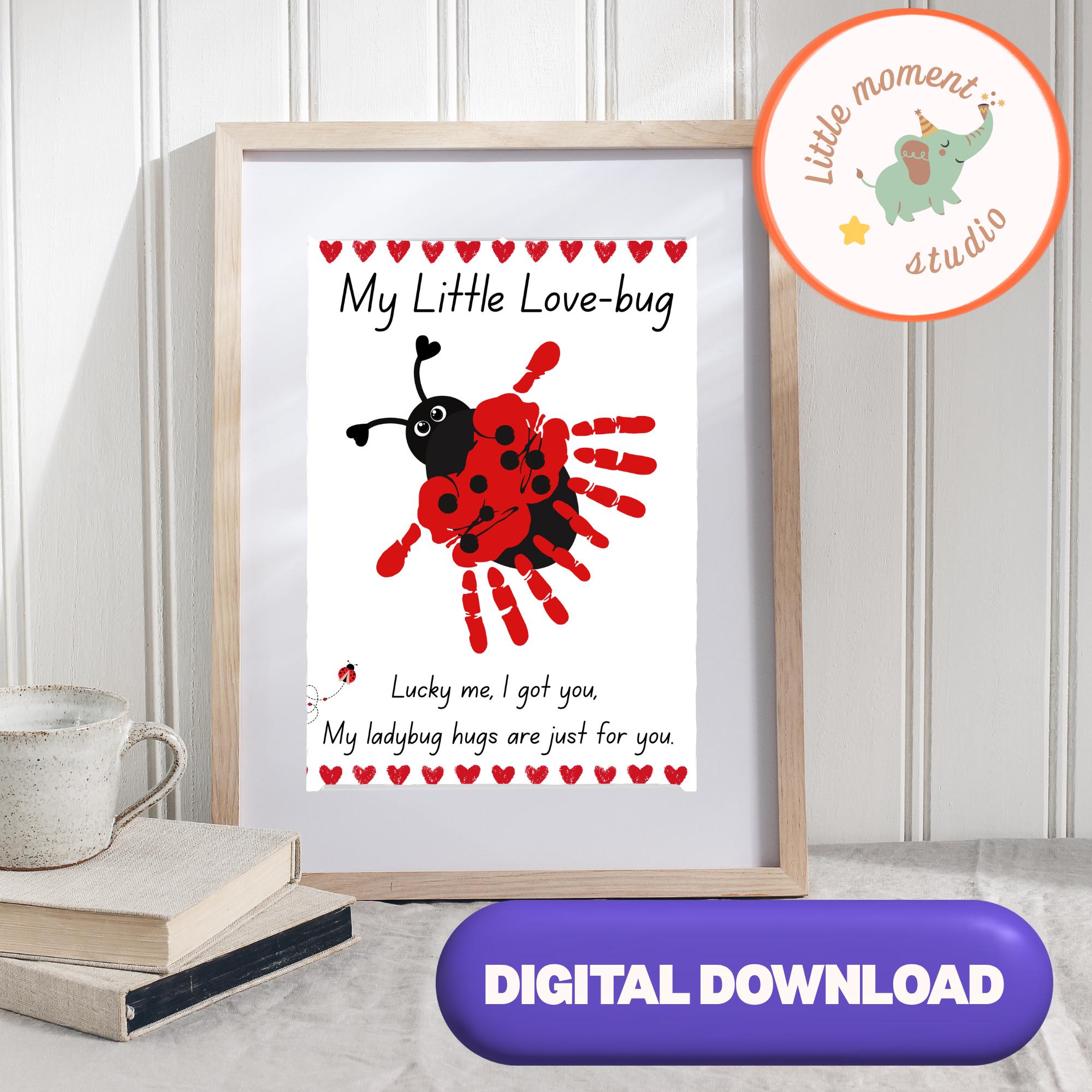 Ladybug Handprint Keepsake Craft, Mother’s Day Love Bug Art (digital ...