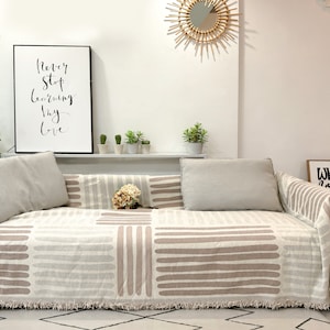 Boho Couch Covers, Large Size Cotton Sofa Cover, Sofa Covers Bohemian, Anti-slip Sofa Towel, Table/Bed/Chair Cover Blanket, Gift