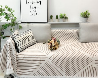 Boho Couch Covers, Large Size Cotton Sofa Cover, Sofa Covers Bohemian, Anti-slip Sofa Towel, Table/Bed/Chair Cover Blanket, Gift