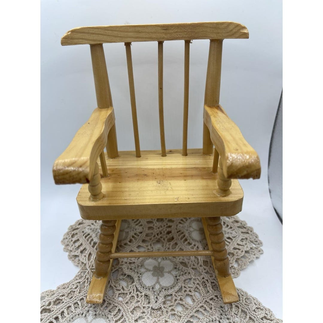 Toy Size Rocking Chair Vintage Miniature Solid Wood Rocking Chair for a Doll/toy - Etsy