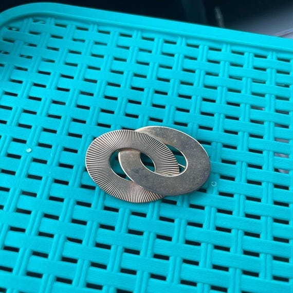 Silver Interlocking Brooch - image 2